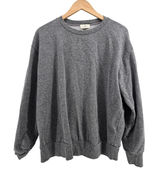 t.la Sweatshirt Womens M Crewneck Heather Gray Ribbed Trim EUC Photo 0