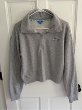 Prince‎ Pickleball Gray Cropped 1/4 Zip Sweatshirt Women's Large Tennis Photo 0