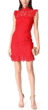 Revolve Aijek Orange Into The Night‎ Lace Mini Dress Size 3 Cocktail Photo 0