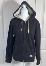 Hollister Sherpa Lined Hoodie XS Black Full Zip Cozy Y2K Fleece Jacket Everyday Photo 0