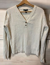 Ralph Lauren Sweater size large cream color v-neck ribbed Photo 0
