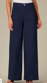 Wit & Wisdom 10 Skyrise V-Yoke‎ Spade Pocket Wide Leg Pants Utility Navy Relaxed Photo 0