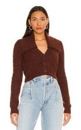Commence Brown Cropped Cardigan Photo 0