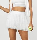 Alo Yoga Flirty Mesh Tennis Skort Size XXS White Pleated Pickleball Golf Sporty Photo 0