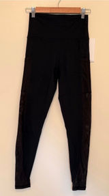 Aerie high rise mesh cutout pocket black 7/8 leggings Photo 0