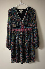Flying Tomato Paisley Boho Babydoll Dress Size M | Embroidered Empire Waist Photo 0
