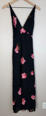 Reformation Renee Black Pink Floral Maxi Dress size XS $218 Photo 0