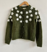 Sezane Paris NWT La Maille Ecru Andrew Floral Mohair Wool Cardigan Size XXS Photo 0
