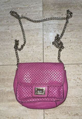 JUICY COUTURE Hot BARBIE‎ Pink Leather Crossbody Shoulder Bag Gold Chain Photo 0