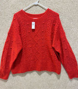 NWT Old Navy sweater red marl winter holiday fisherman grandpa large wool blend Photo 0