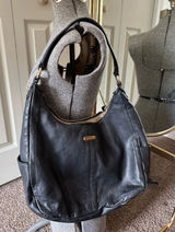 Cole Haan Black Leather zip top Hobo Bag shoulder bag Photo 0
