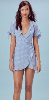 FOR LOVE & LEMONS Sweetheart Mini Wrap Dress Photo 0