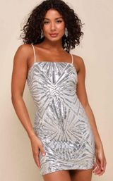 Lulus Silver Sequin Dress Photo 0