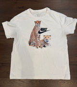 Nike Oversized White Cheetah Print T-Shirt Size Small - C1 Photo 0