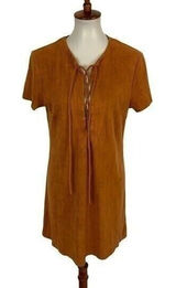 DO+BE‎ Orange Short Sleeve Dress Large Ruffle Sleeve Summer Chic Photo 0