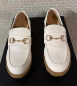 Cushionare Memory foam White Loafers with Gold Bit Detail Photo 0