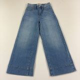 Madewell Wide-Leg Crop Jeans Womens 23 Blue Light Wash High Rise Stretch Denim Photo 0