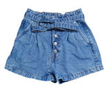 Abercrombie & Fitch Natural Rise Shorts Women 25 0 Denim Paperbag Button‎ Fly Photo 0