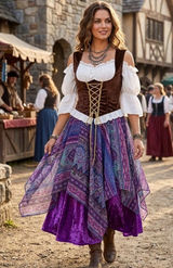 Party City Boho Gypsy Renaissance Faire Costume Cosplay Size M/L Photo 0