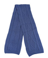 Connemara Knitwear Merino Wool Cable‎ Knit Scarf Periwinkle Blue Made in Ireland Photo 0