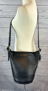 Vintage Coach Legacy Helen Duffle Bucket Bag 9953 Black Leather Shoulder Bag Photo 0