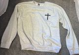 Heather grey “ Jesus has my back” crewneck Photo 0
