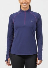 Paradox Merino Blend 1/4 Zip Base Layer Top M Women Blue‎ Athletic Drirelease Photo 0