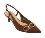 NWT A New Day Womens Tabitha Oversized Chain Sling Back Heels 94305243 Brown 6M Photo 0