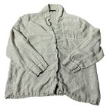 Quince European Linen Pajama Top Womens L Flax Tan Long Sleeve Button Down Shirt Photo 0