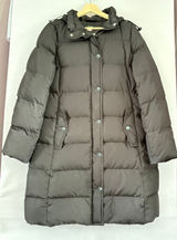 J.Crew Womens Long Puffer Coat Black Removable Hood Quilted Parka Jacket Photo 0