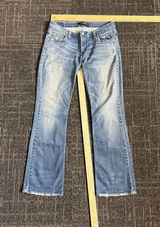 Levis 524 Too Superlow Jeans Juniors size 9 Boot Stretch Faded Blue Low Rise Photo 0