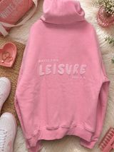 NWT White Fox Boutique Leisure Hoodie Sold Out Pink Posy Size M/L Oversized Photo 0