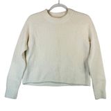 Banana Republic Minimalist Wool Blend Ribbed Sweater Cream Medium Quiet Luxury Photo 0