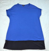 J. Jill Wearever Royal Blue Black Colorblock Tunic Top Short Sleeve Medium Photo 0