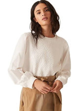 Anthropologie‎ Porridge white texture long sleeve sweatshirt blouse women medium Photo 0