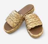 A New Day Raffia Platform Slide Sandals Size 6 Photo 0