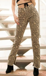 Revice Uptown On The Spot Leopard Animal Print‎ Jeans 25 Tan Punk Indie Sleaze Photo 0