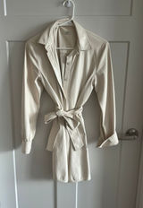 Wilfred Cream Pleather Tie Dress Photo 0