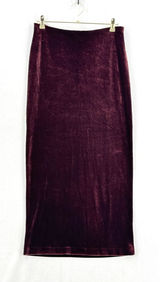 French Connection Burgundy Velvet Maxi Skirt L Made in USA 90s Y2K Column Photo 0