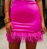 Nyla Skirt Pink Feather Skirt Photo 0