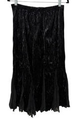 Vtg Black Crushed Velvet Mesh Maxi Skirt Sz M Witchy Whimsigoth Fairy Grunge Photo 0
