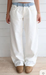 Studio seven designs Jodie Jeans white with blue trim Photo 0