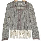 Miss Me Geometric Diamond Fringe Cropped Jacket Cardigan Sweater Women‎ Size M Photo 0