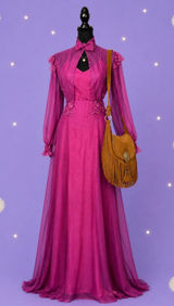 Vintage 1970s gothic fairy chiffon prairie maxi boho ethereal dress Size 1/2 💜 Photo 0