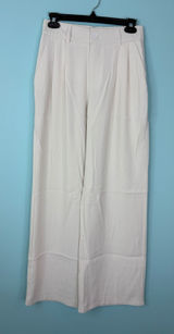 Noahella Wide Leg Pleated Trousers Cream‎ High Waist Pants Small Classic Office Photo 0