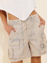 We The Free Day Dreamer Railroad Free People Boho Striped Shorts Photo 0