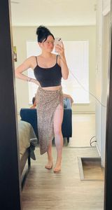 Cheetah Skirt With Slit Photo 0