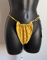 SKATIE Bikini Bottoms sz M‎ Yellow Floral Tile Print Sustainable Swimwear NWT Photo 0