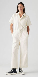 Levi’s Short Sleeve Heritage Lightweight Denim Jumpsuit White XL Photo 0