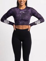Darc Sport‎ Wolf Spirit Energy Crop Top Reaper Marble Purple Tie Dye XS Limited Photo 0